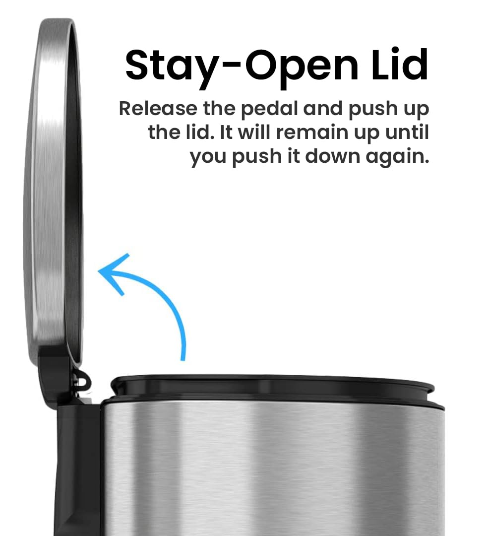 13.2 Gallon Stainless Steel Step Trash Can K76519
