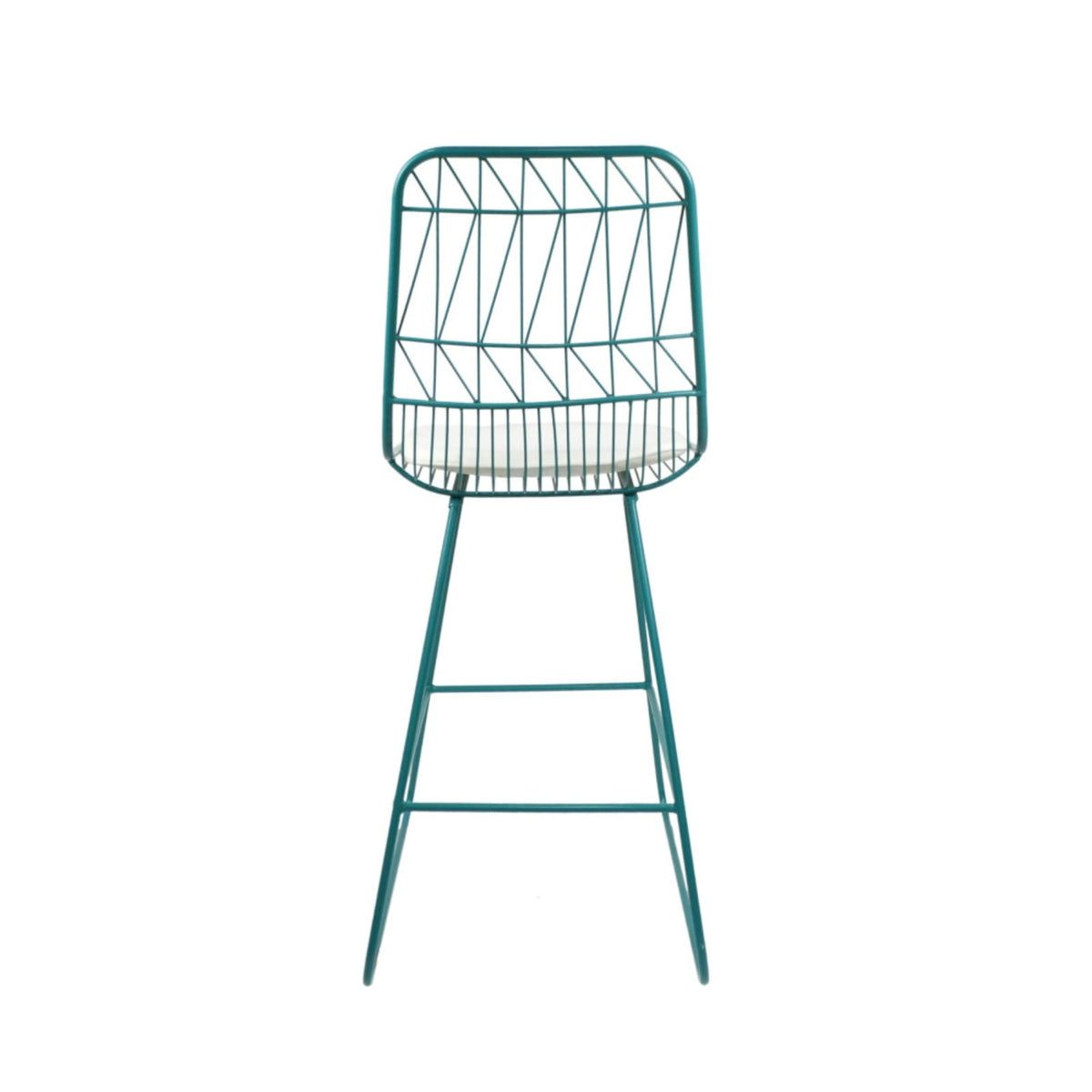 Teal Iron Patio Bar Stools with Cushion, Set of 2 G342