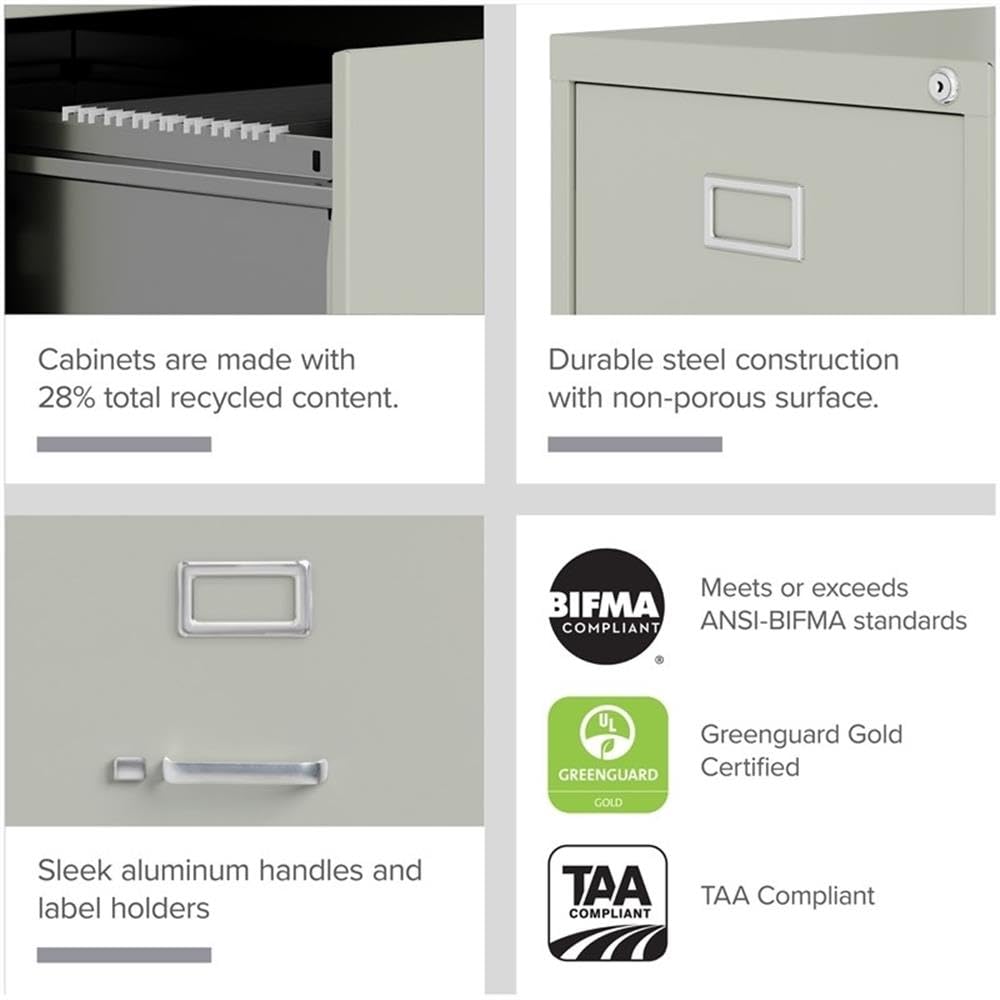 25" 4 Drawer Gray Metal Vertical Filing Cabinet D524733
