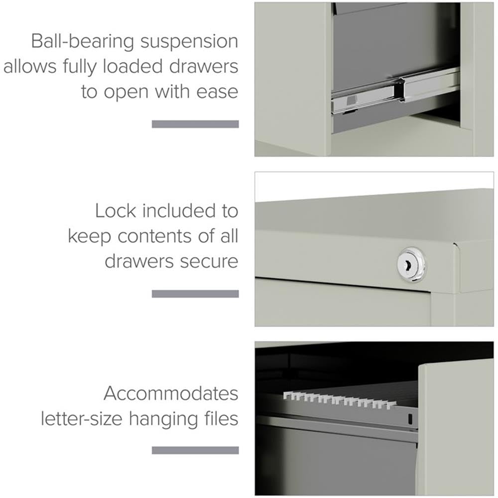 25" 4 Drawer Gray Metal Vertical Filing Cabinet D524733