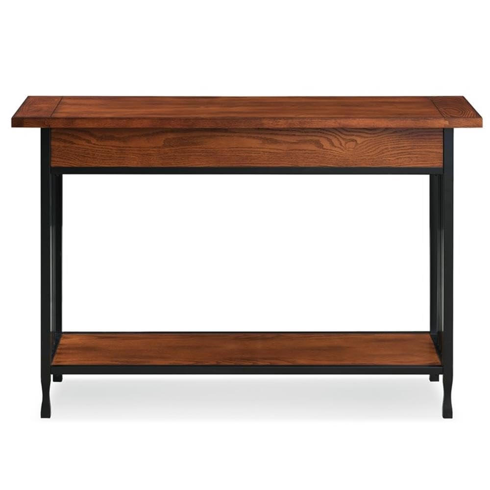 Industrial Wood Console Table with 2 Drawers and Storage Shelf B196