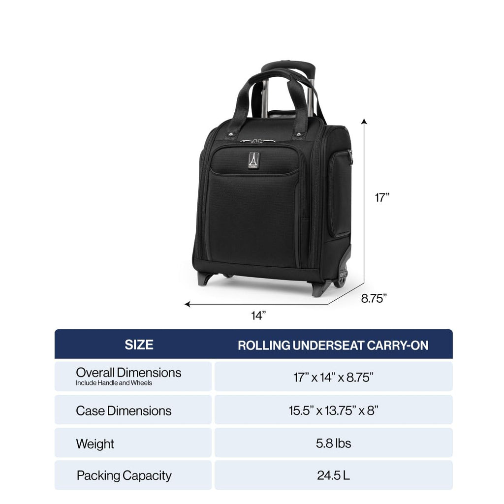 Softside Carry-On Underseat Bag, Black, 17-Inch P734