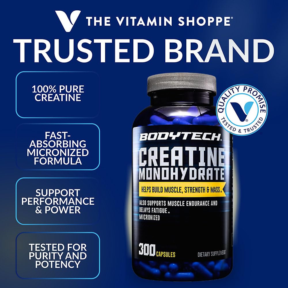 Creatine Monohydrate Capsules, Micronized, 2250 MG, 300 Capsules M679