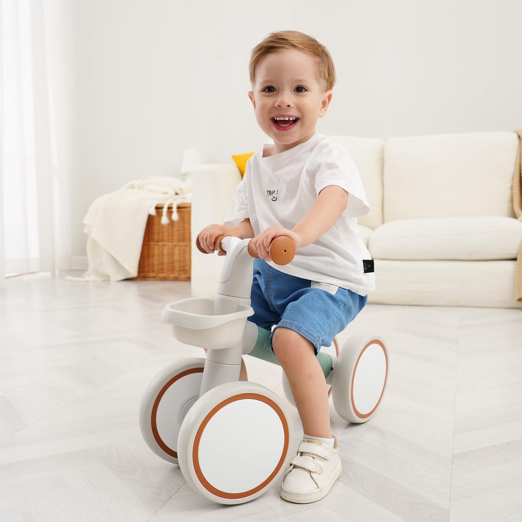 Pink Toddler Balance Bike with Adjustable Seat and Front Basket W743