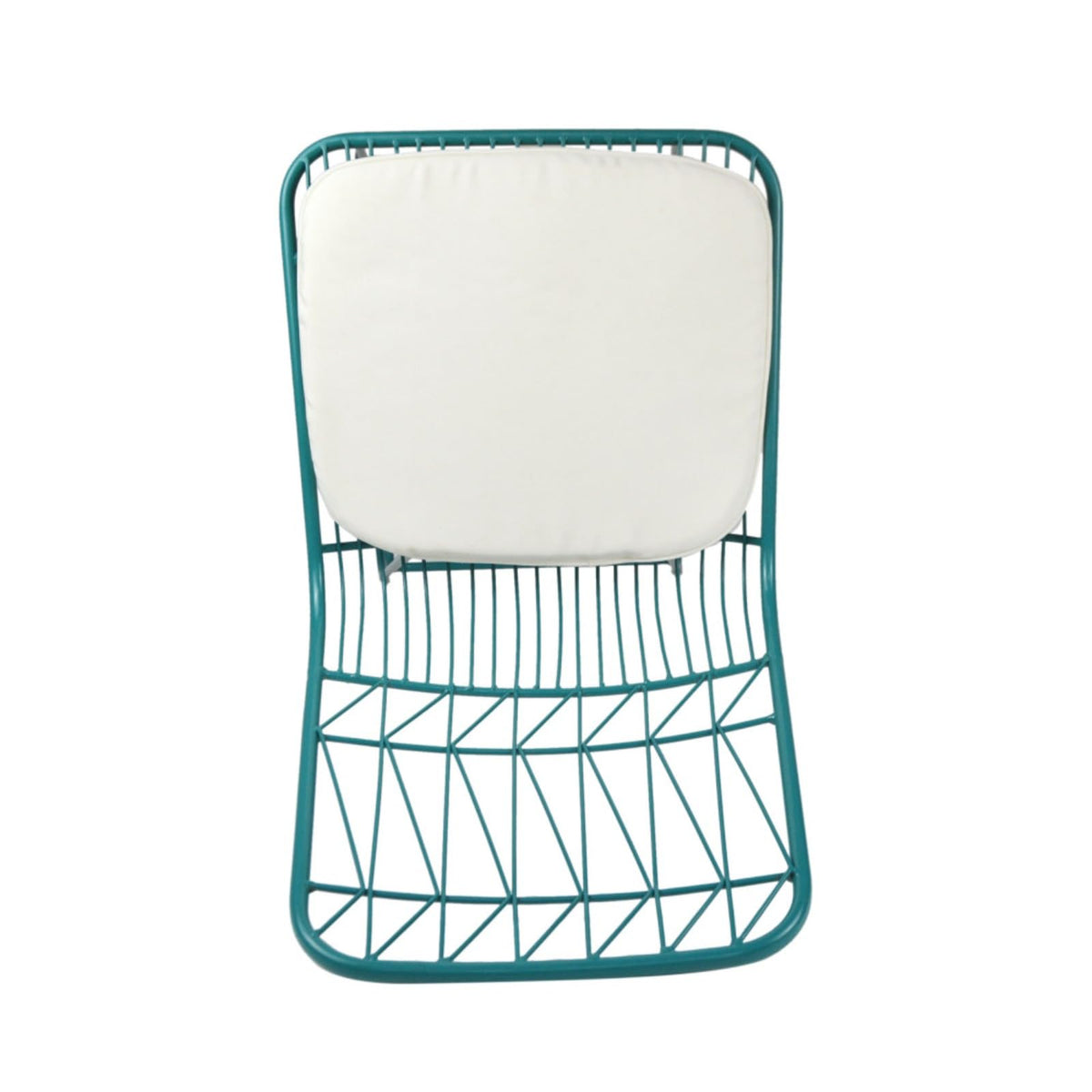 Teal Iron Patio Bar Stools with Cushion, Set of 2 G342