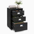 Black 3-Drawer Metal File Cabinet U198