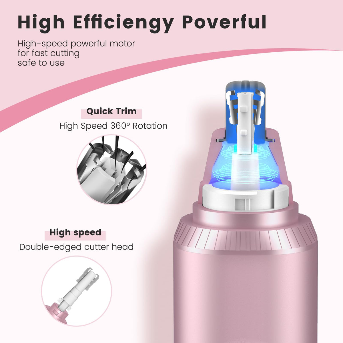USB Rechargeable Electric Ear and Nose Hair Trimmer E812390
