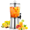 2 Gallons Stainless Steel Beverage Dispenser with Stand and Spigot A18888