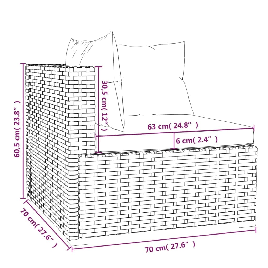 Black 13-Piece PE Rattan Outdoor Sectional Sofa I330