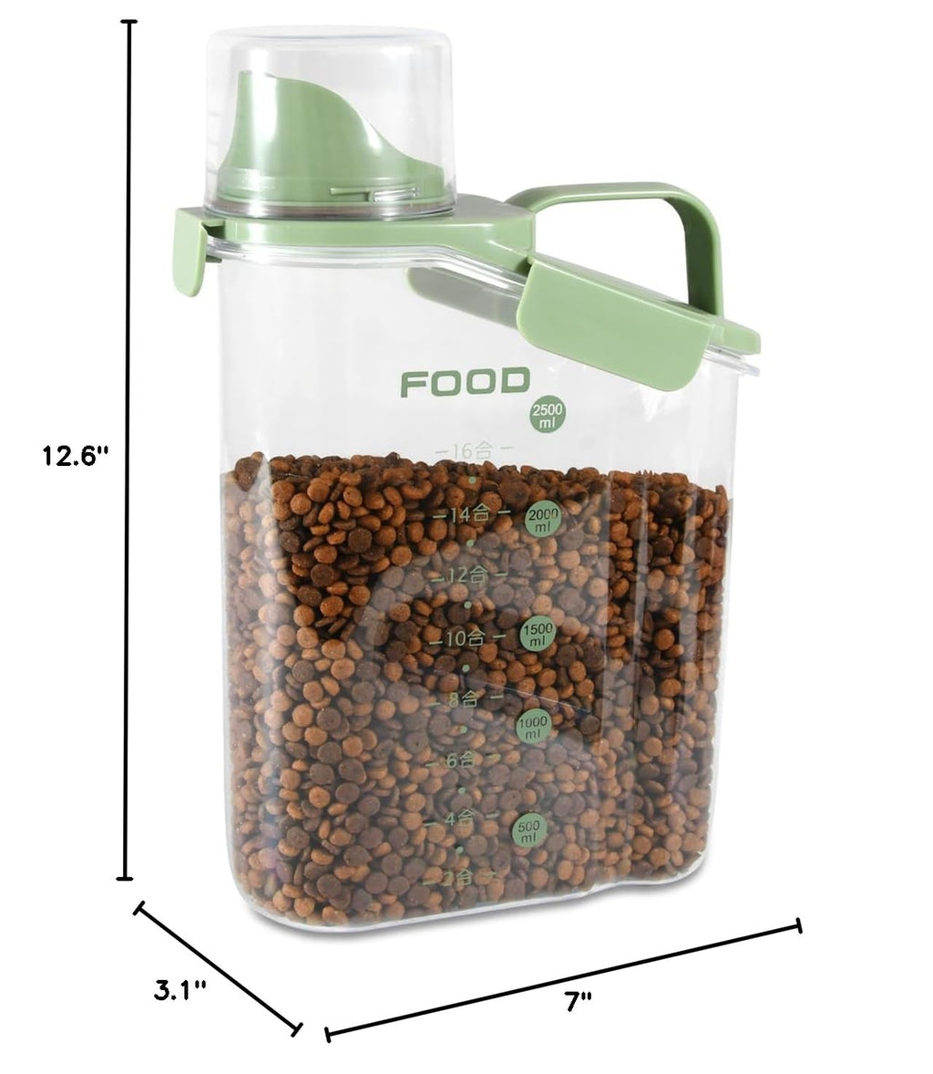 Airtight Pet Food Storage Container with Measuring Cups D6729