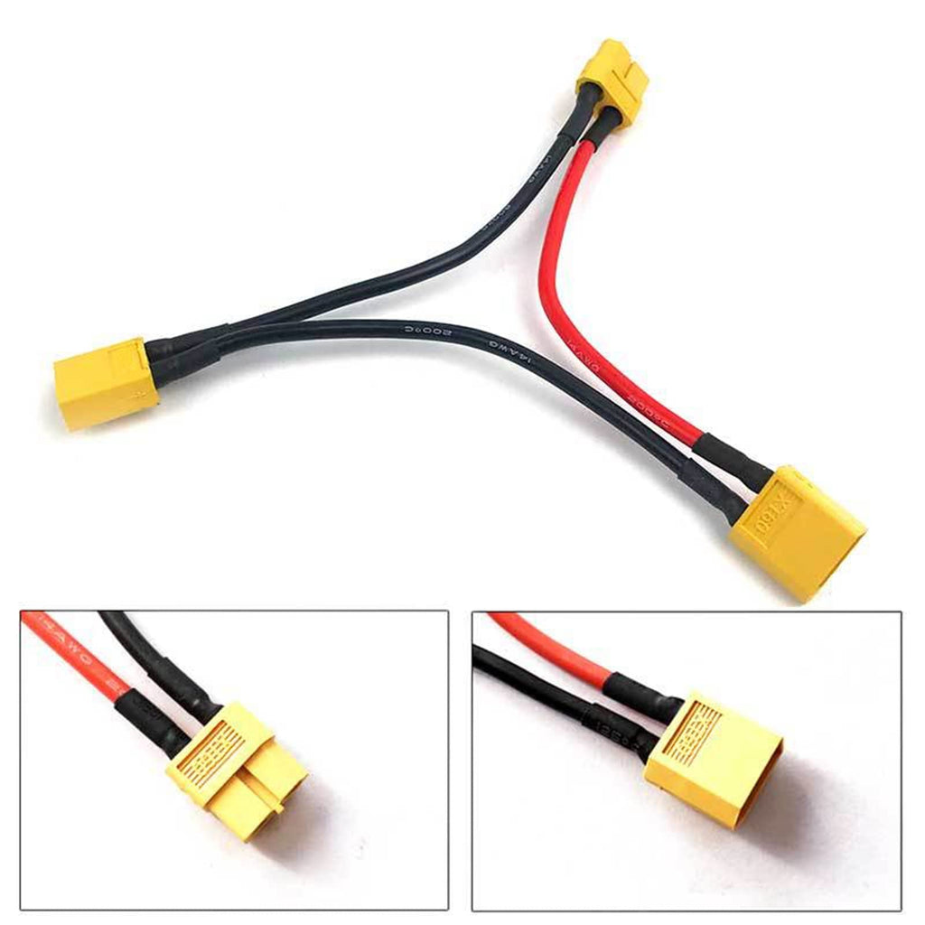 3 Pieces Battery Adapter Cable Y-Type Harness Connector XT60 Parallel H404