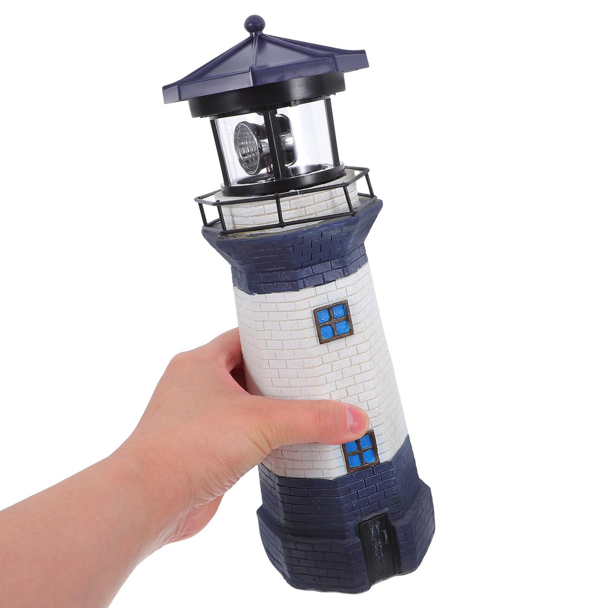 Solar Rotating Lighthouse Light Outdoor Waterproof Garden Decor X6026