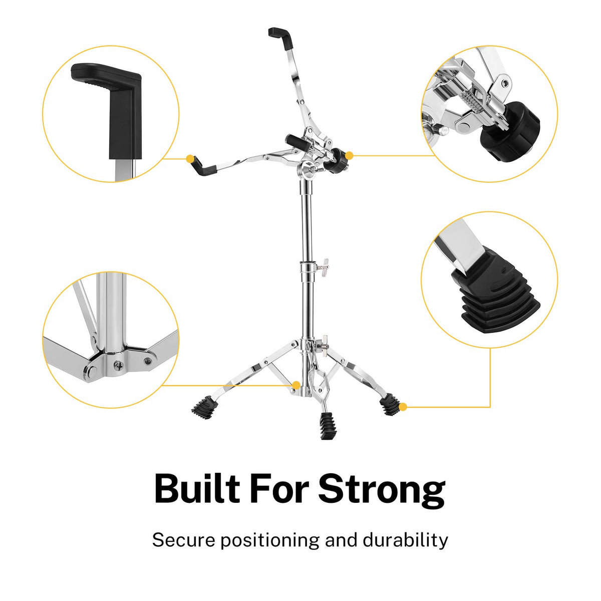 Adjustable Double Braced Snare Drum Stand with Drumstick Holder D105