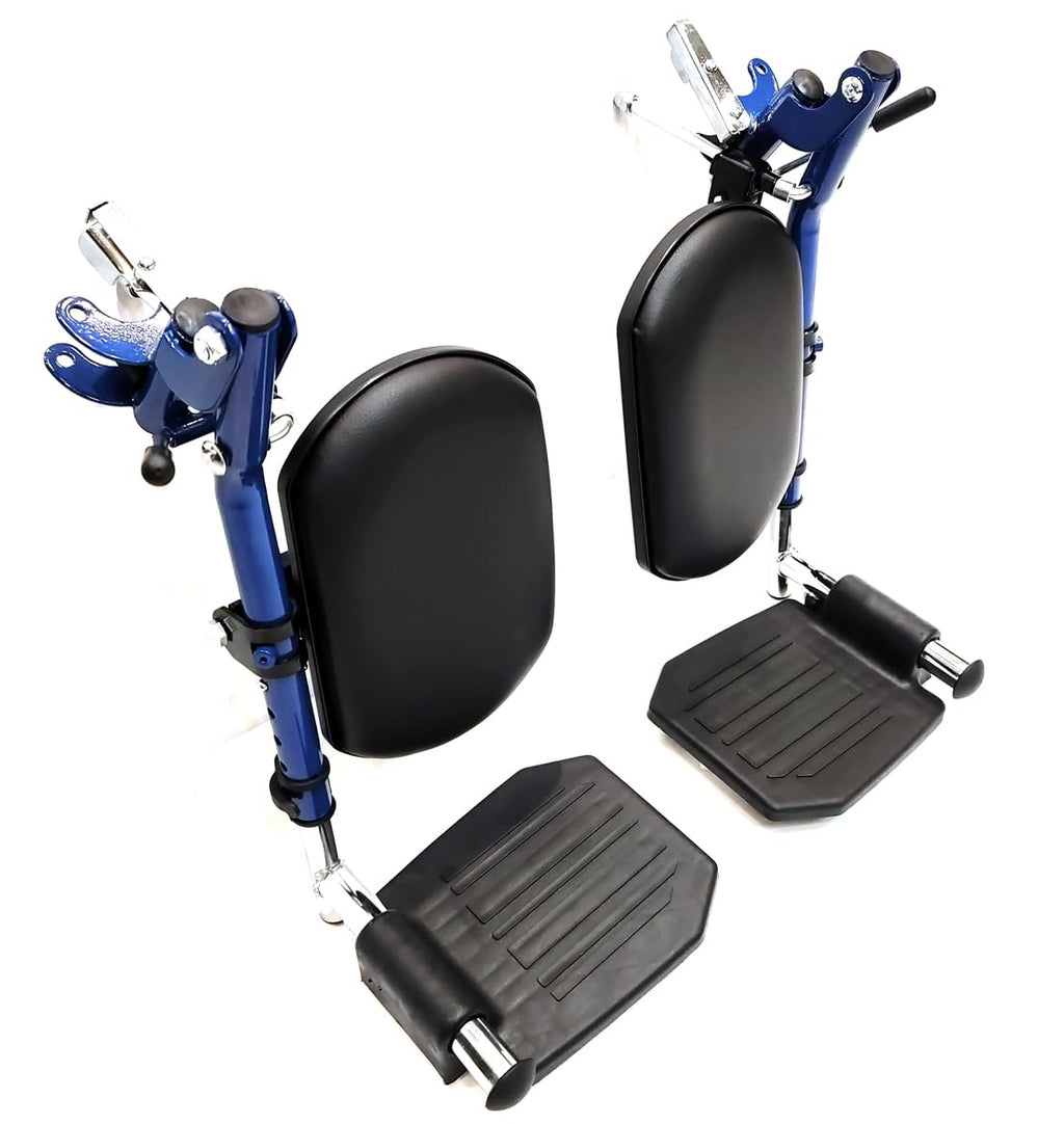Blue Wheelchair Elevating Leg Rest with Padded Calf Pad H2067