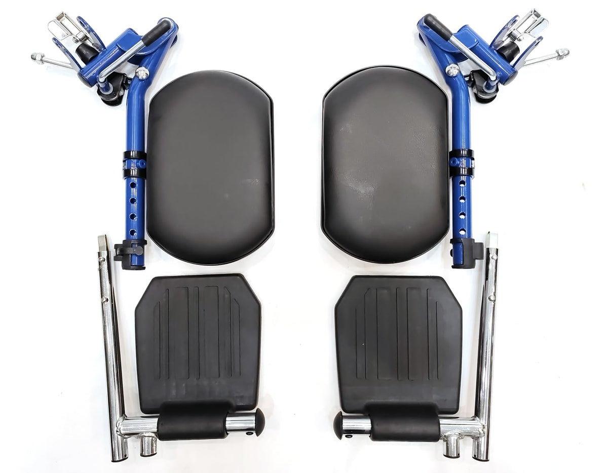 Blue Wheelchair Elevating Leg Rest with Padded Calf Pad H2067