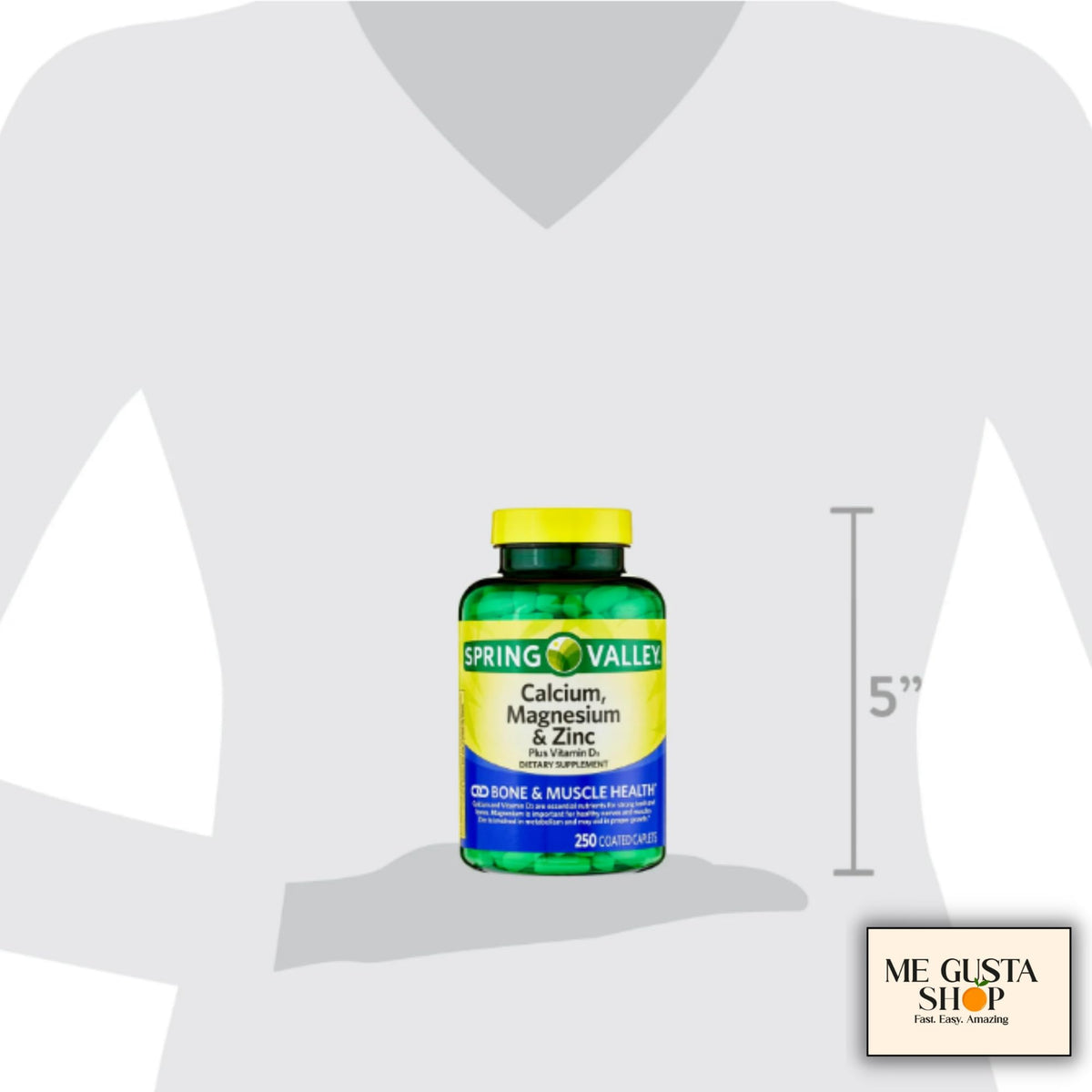 Calcium Magnesium Zinc Plus Vitamin D3 Caplets 500 Count A911