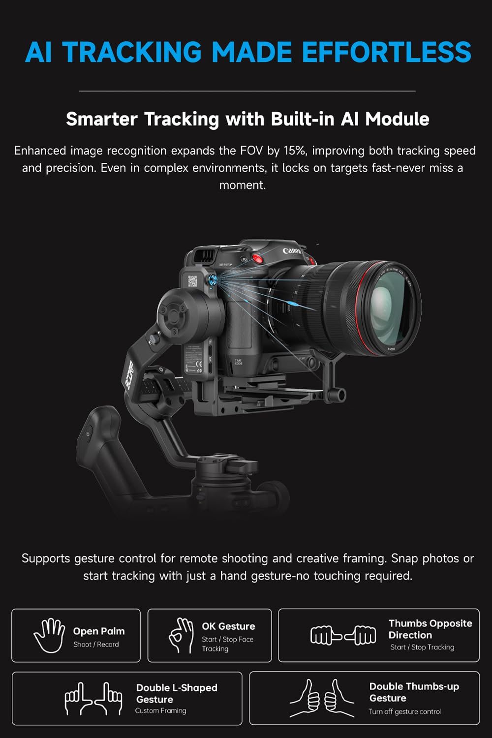 Camera Gimbal Stabilizer with Touch Screen V645
