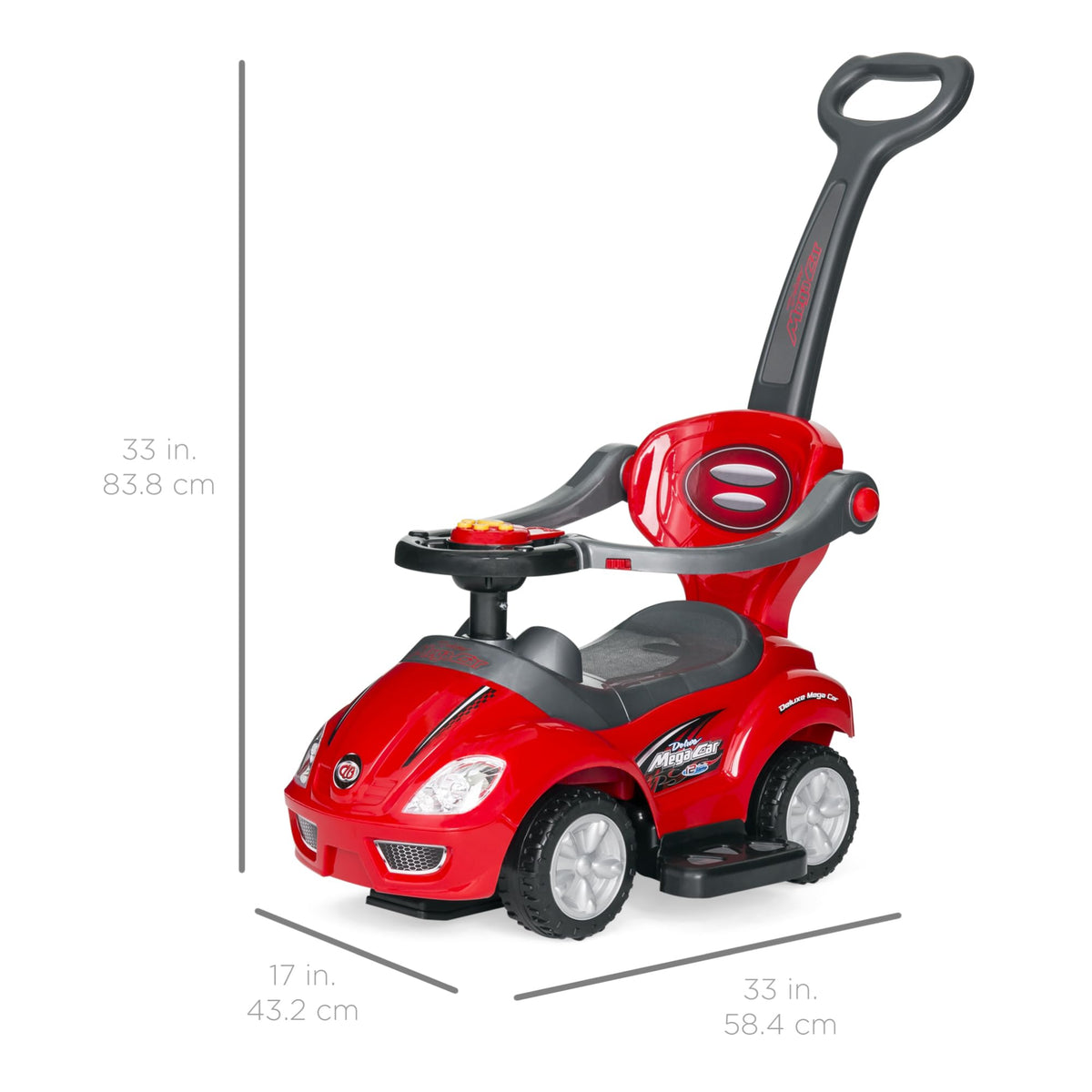 Kids 3-in-1 Push and Pedal Ride On Car T7746