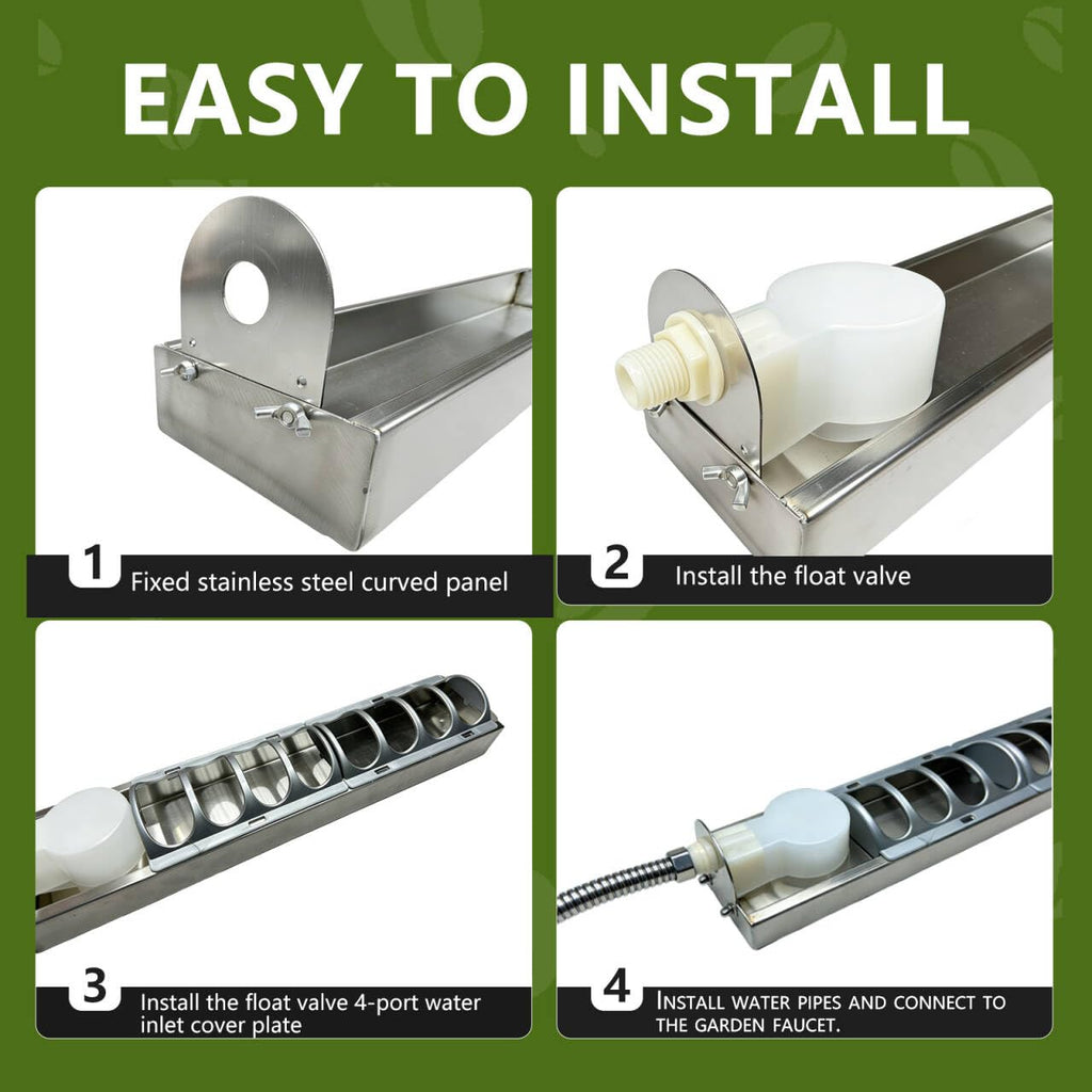 Automatic Stainless Steel Poultry Waterer K7391