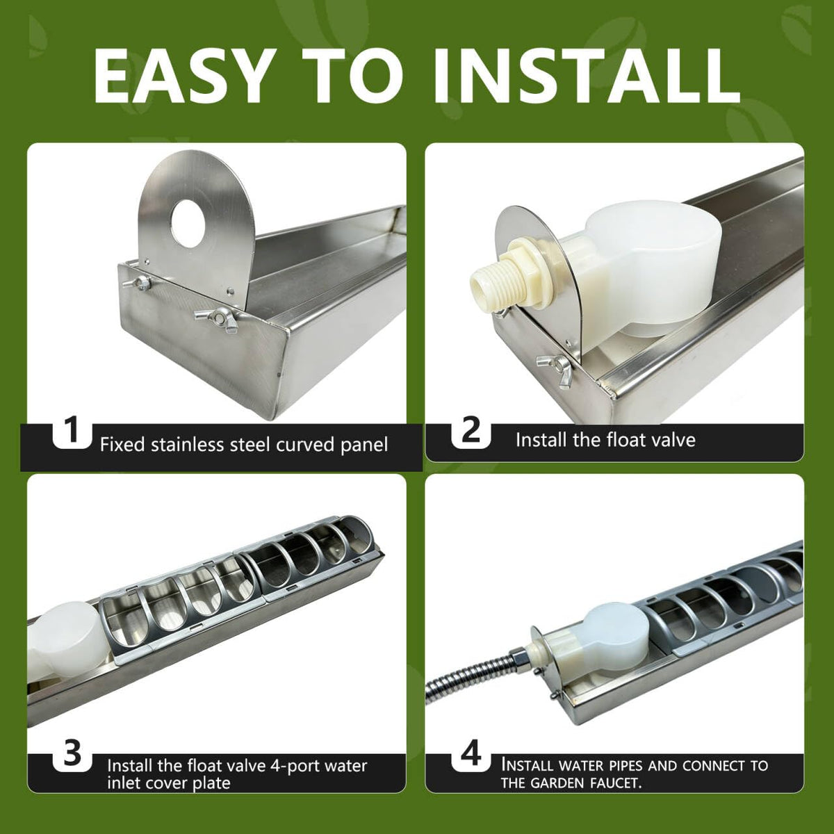 Automatic Stainless Steel Poultry Waterer K7391