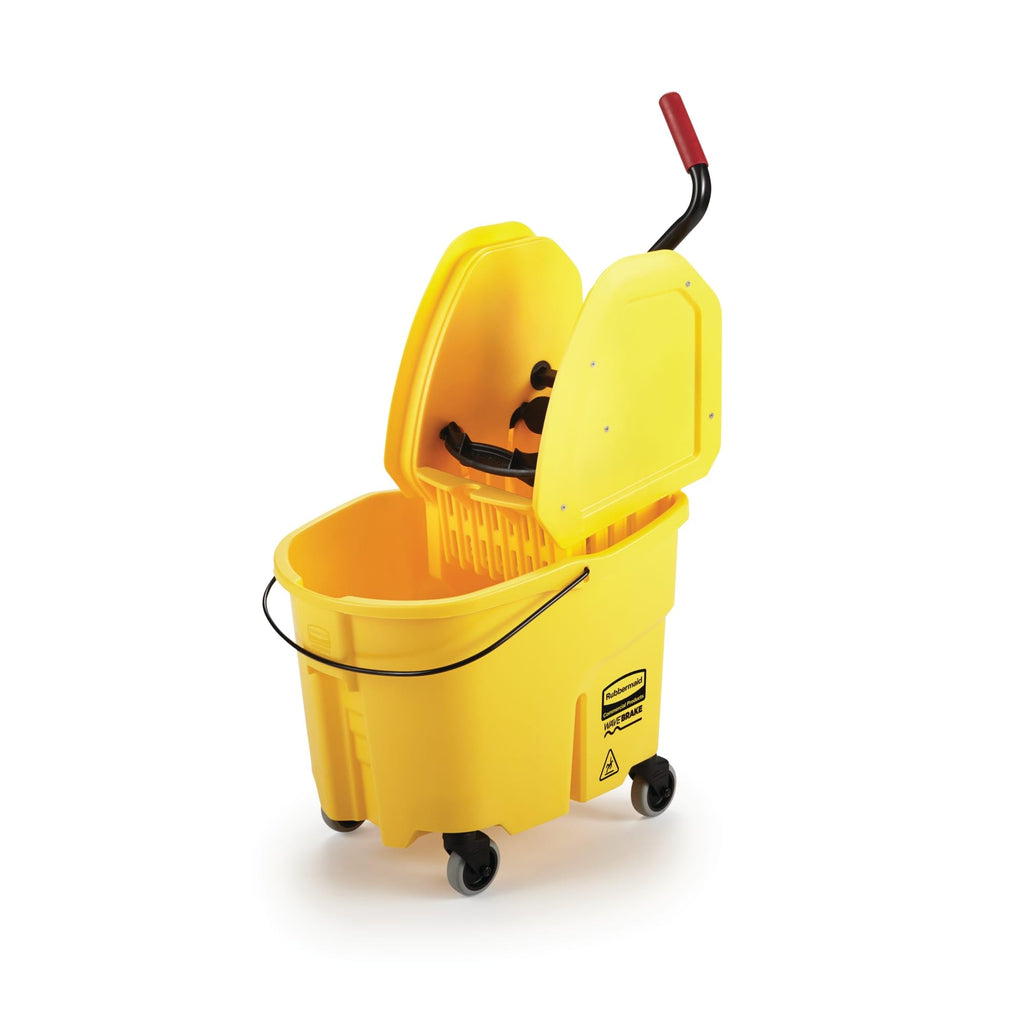 Yellow 35 QT Mop Bucket and Wringer Combo on Wheels L37277
