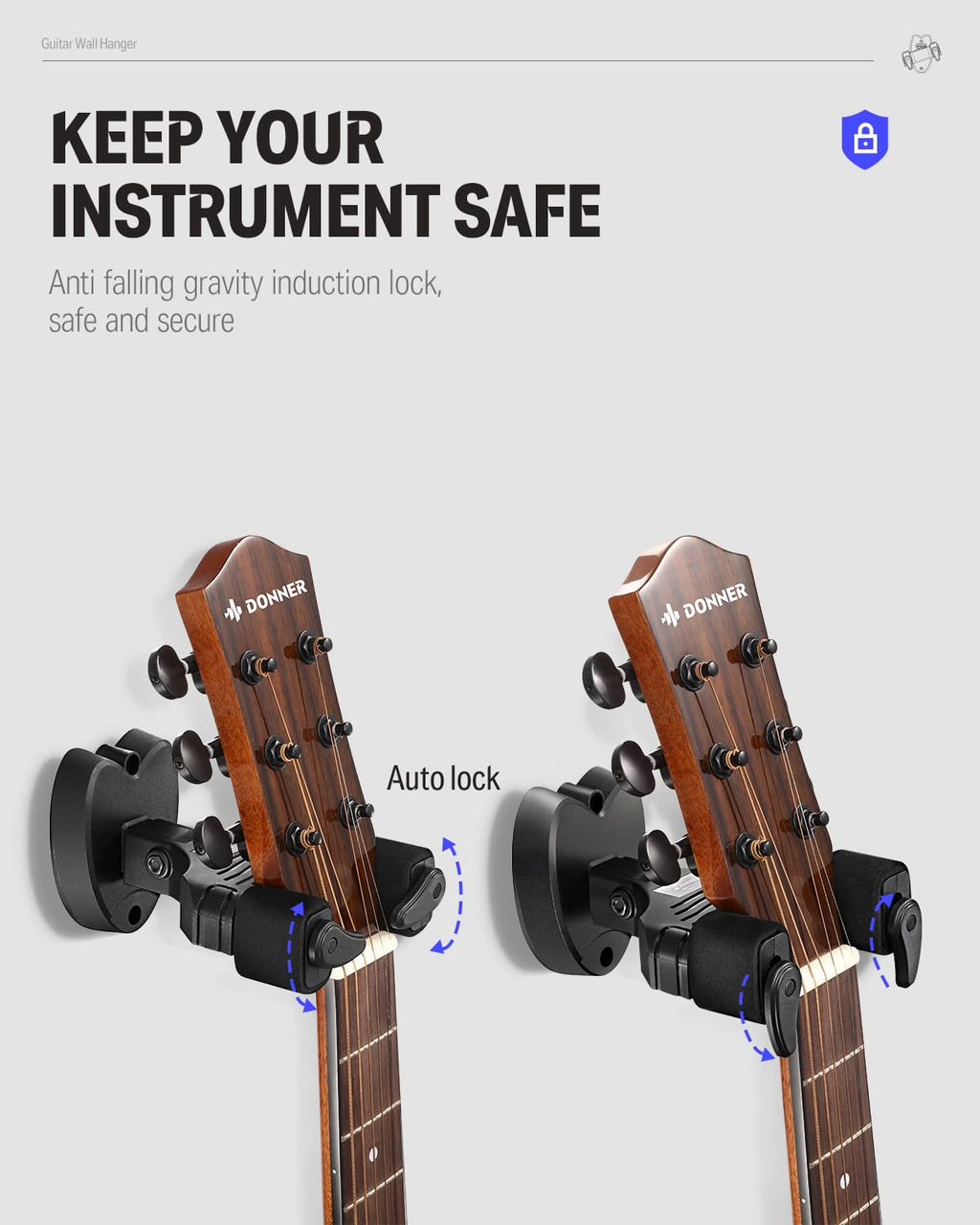 Black Guitar Wall Mount 3-Pack O929