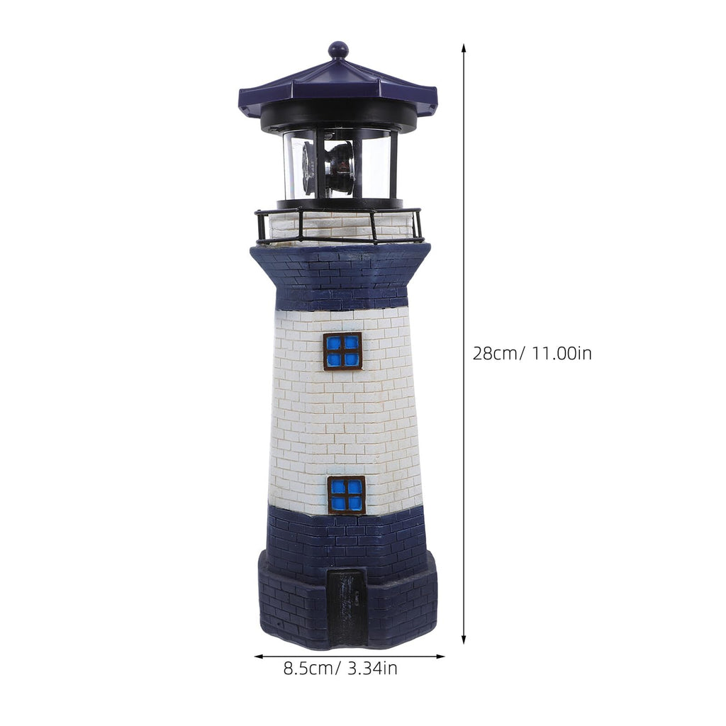 Solar Rotating Lighthouse Light Outdoor Waterproof Garden Decor X6026
