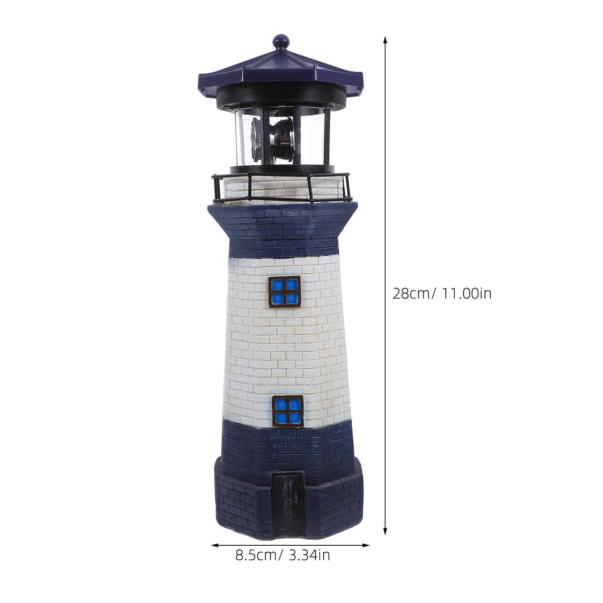 Solar Rotating Lighthouse Light Outdoor Waterproof Garden Decor X6026