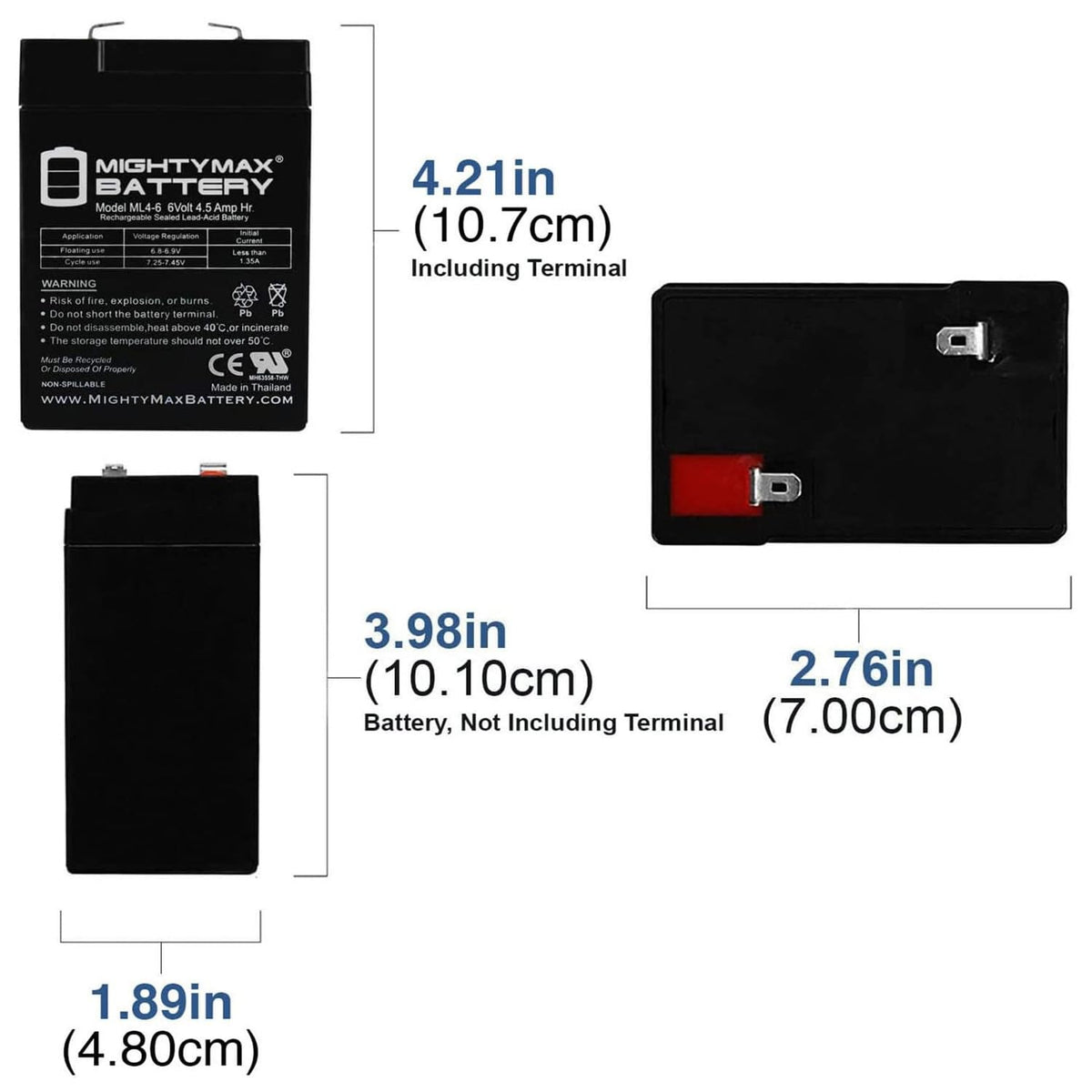 6V 4.5AH SLA Replacement Battery W438600