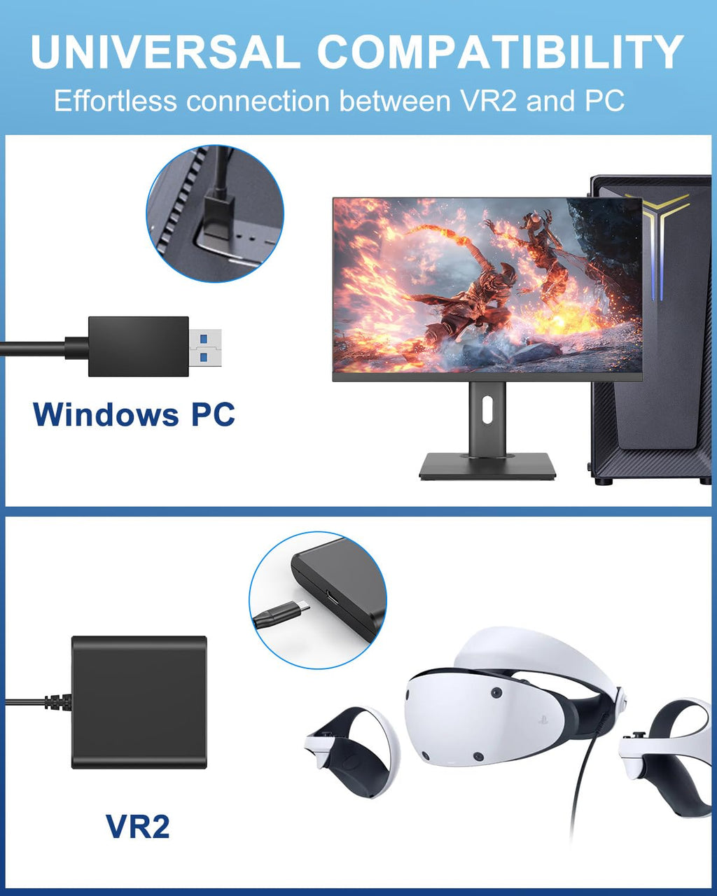 Adapter for VR2 with DP 1.4 Cable & 15W AC Power Supply R4020