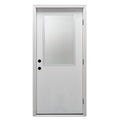 Primed Left Hand Outswing Prehung Door 1/2 Lite Clear Glass 36"x80" Steel A620