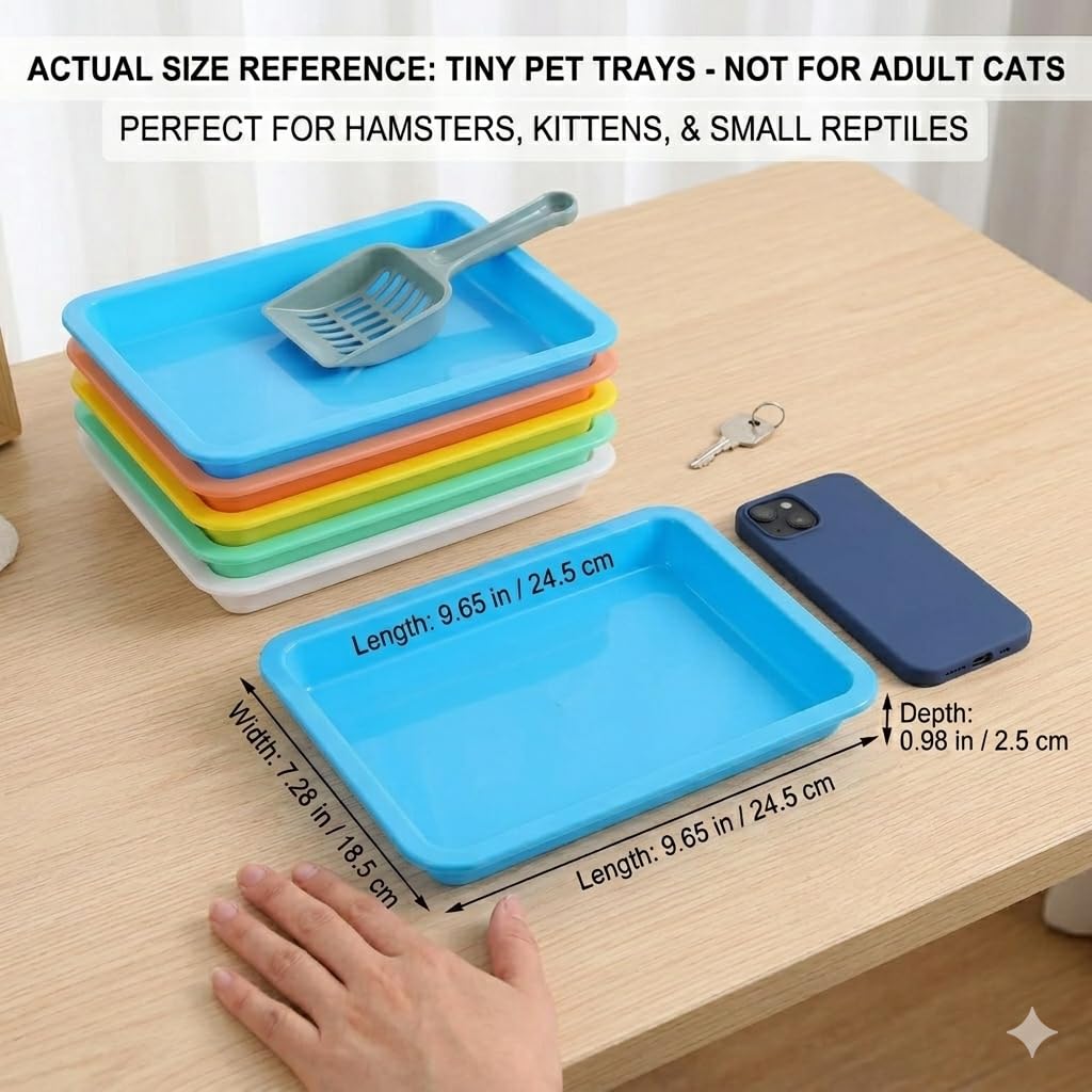 6 Pcs Low Entry Portable Litter Box with Scooper V51484