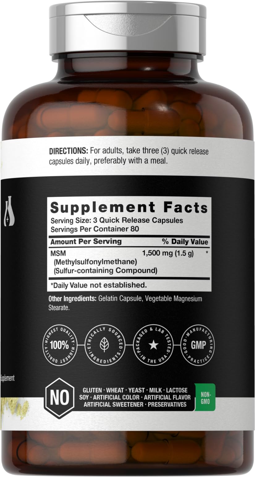 MSM Capsules 1500mg 240 Count S472
