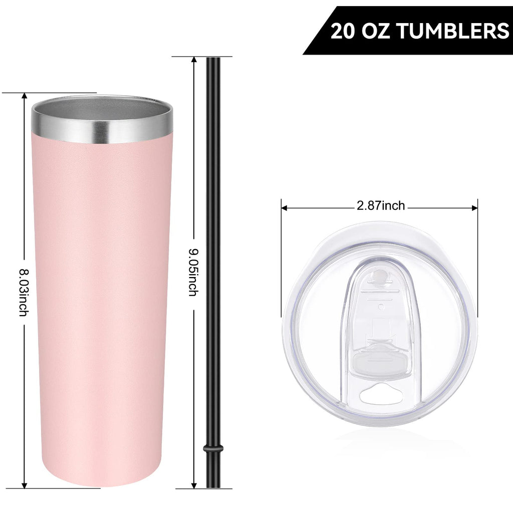 20 oz Stainless Steel Insulated Tumbler with Lid and Straw V49031