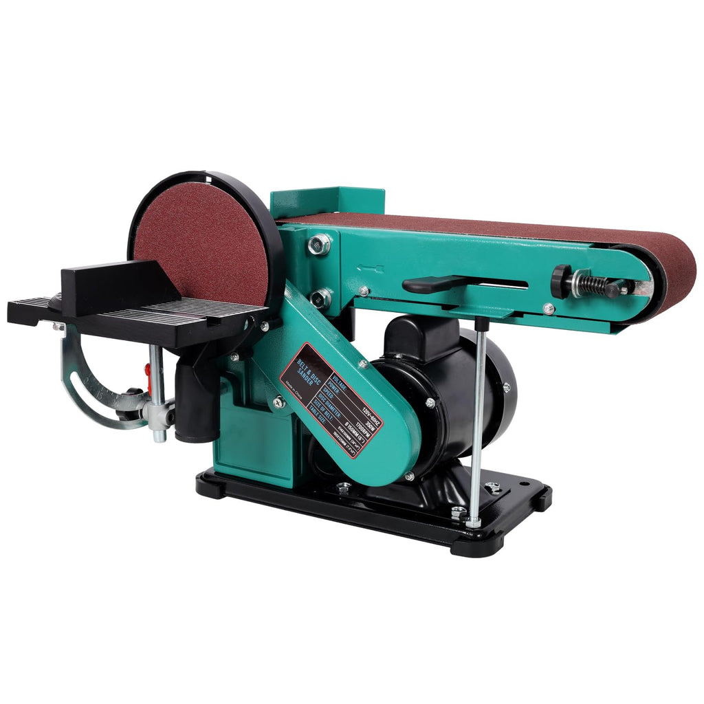 4" x 36" Belt Sander 6" Disc Polisher Grinder Steel Green High-Torque Power Tool Q40232