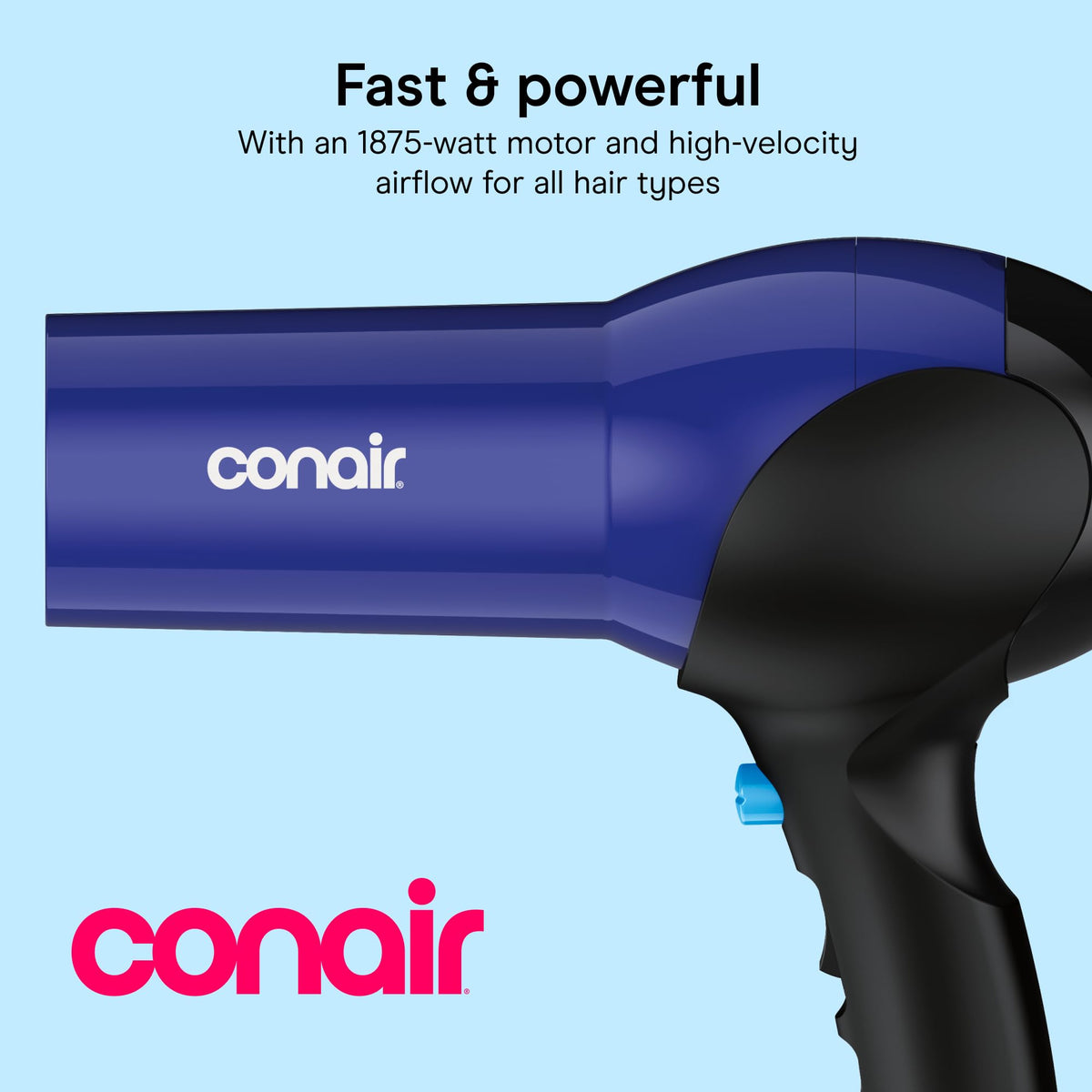 Lightweight 1875W Hair Dryer with Diffuser & Concentrator Attachments W661
