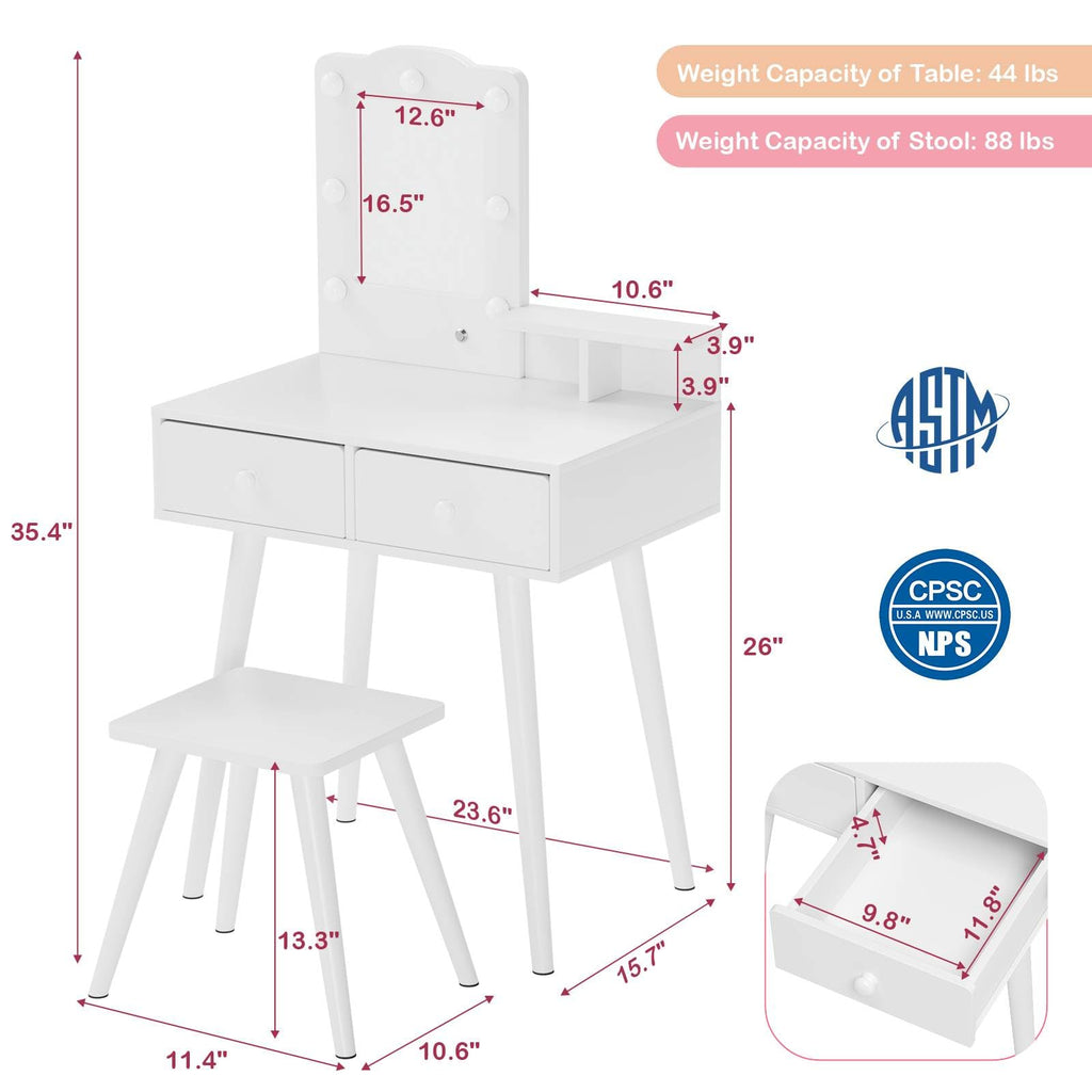 Kids Vanity and Chair Set Q2198