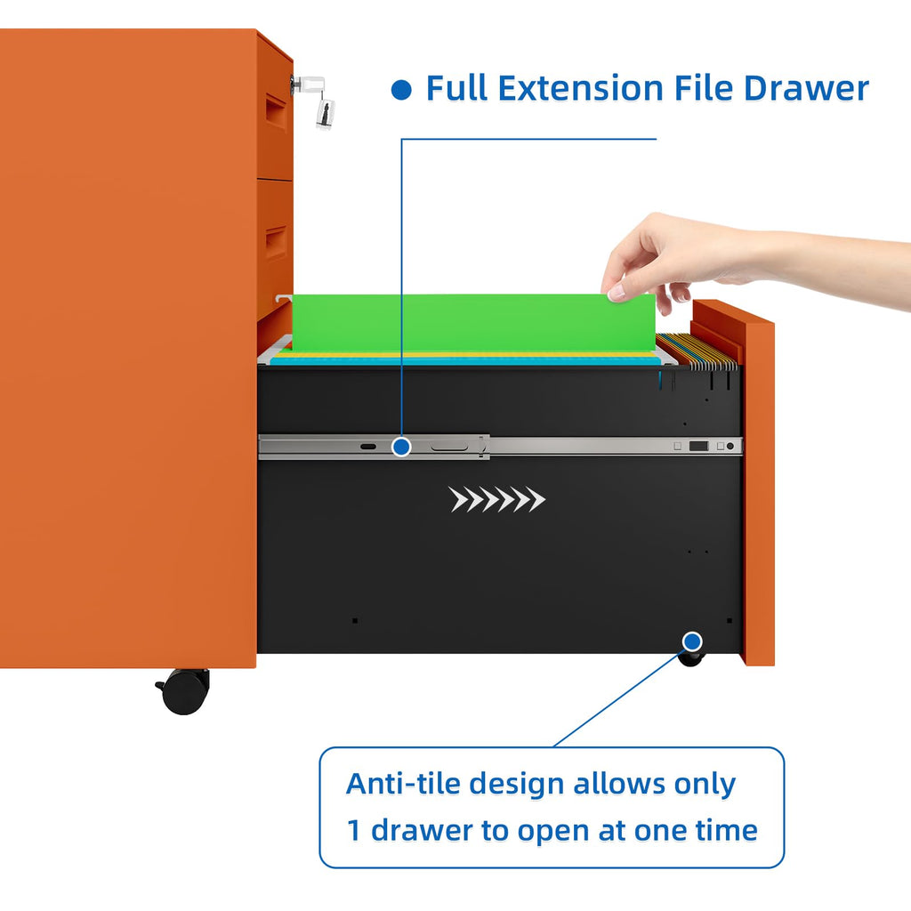 3 Drawer Metal Rolling File Cabinet O222992