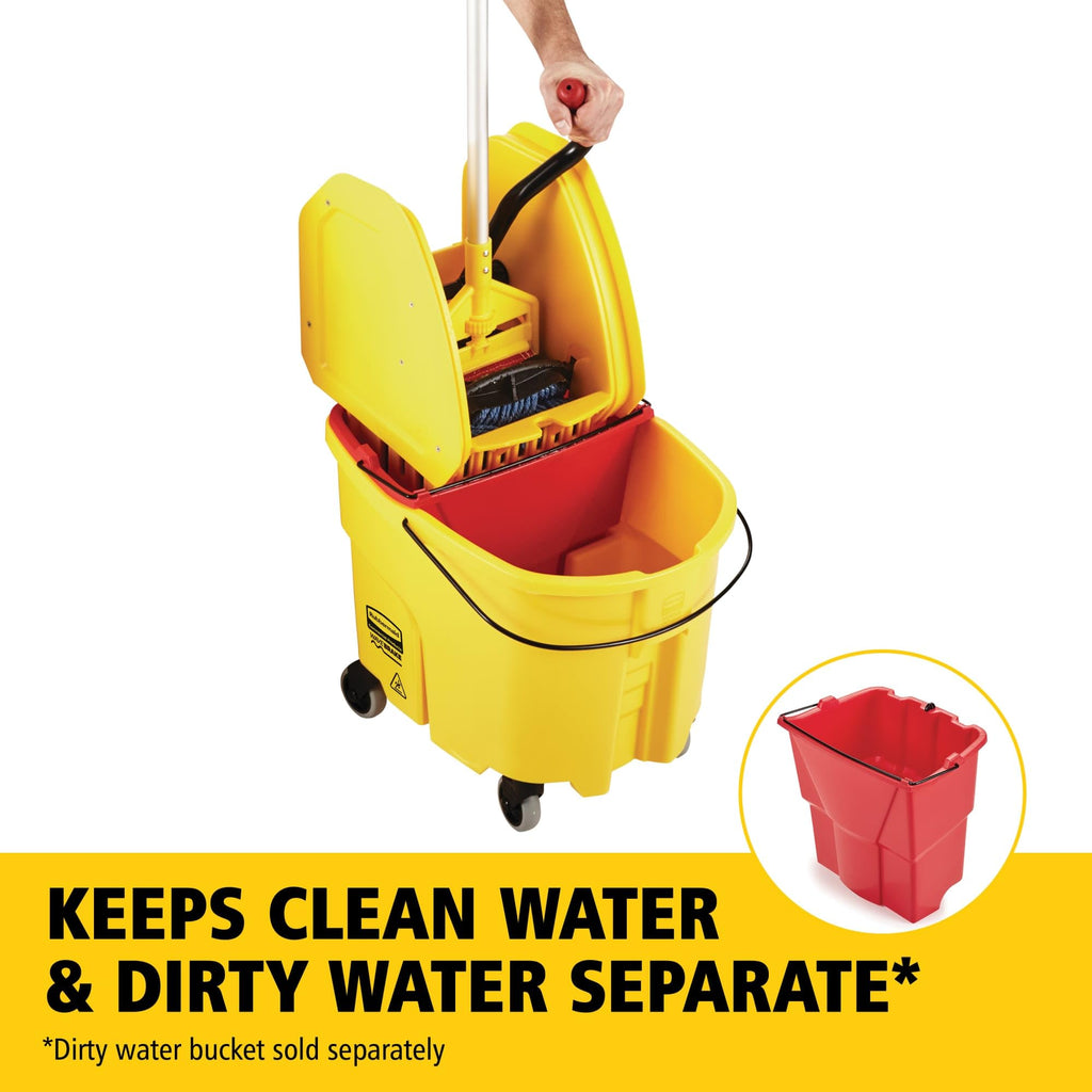 Yellow 35 QT Mop Bucket and Wringer Combo on Wheels L37277