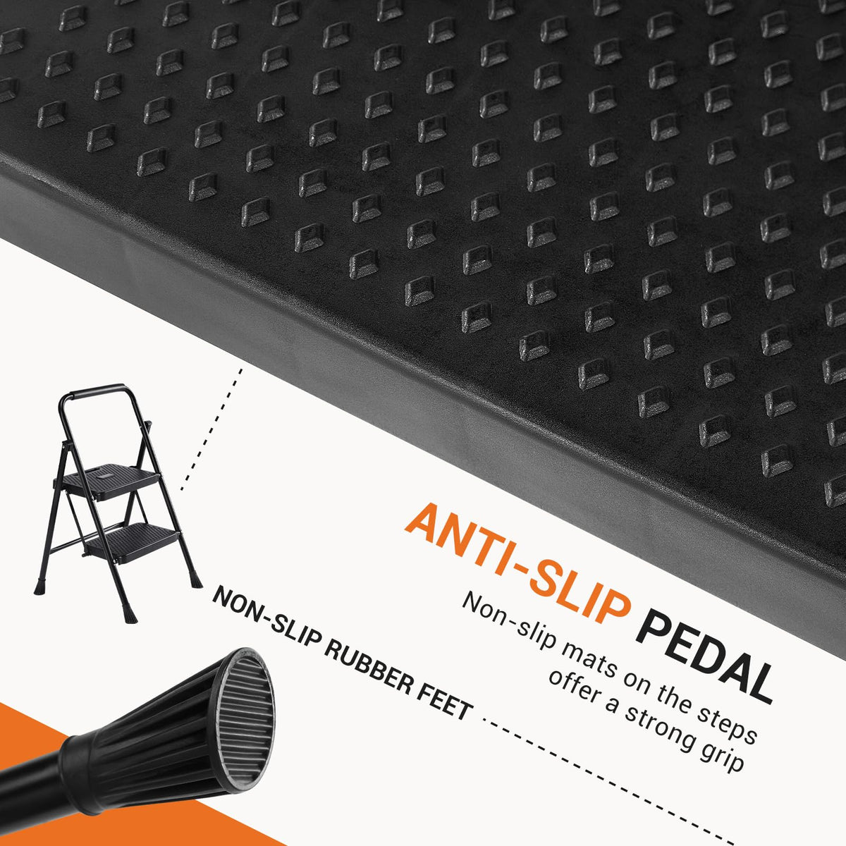 2 Step Folding Step Stool 330lbs Capacity C4328