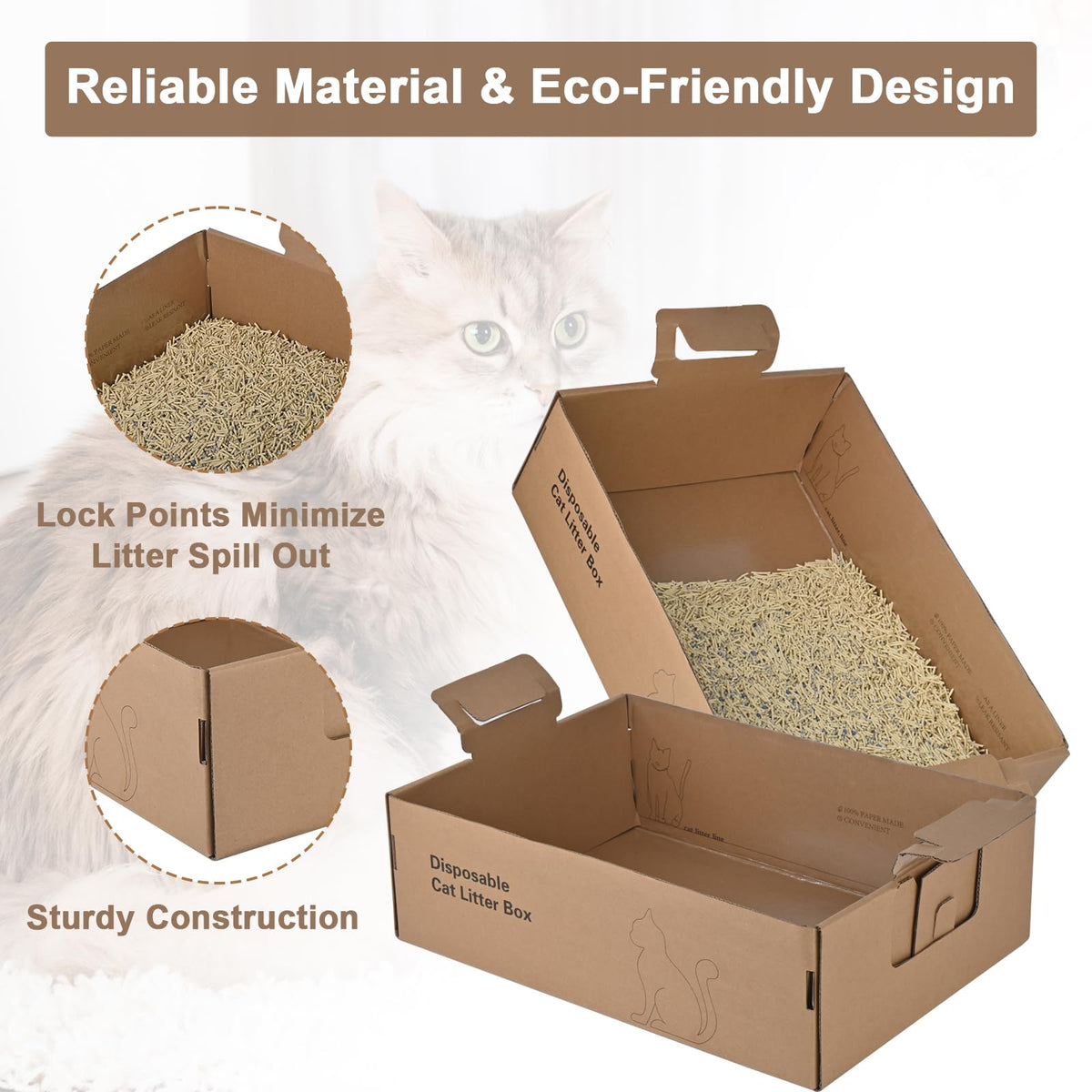 2 Pack Large Cardboard Cat Litter Box O795