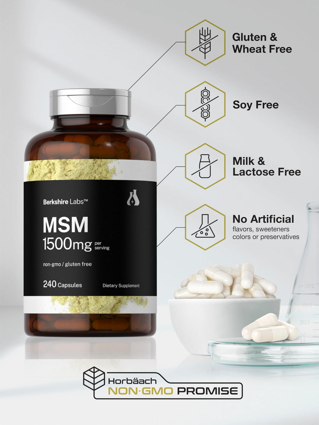 MSM Capsules 1500mg 240 Count S472