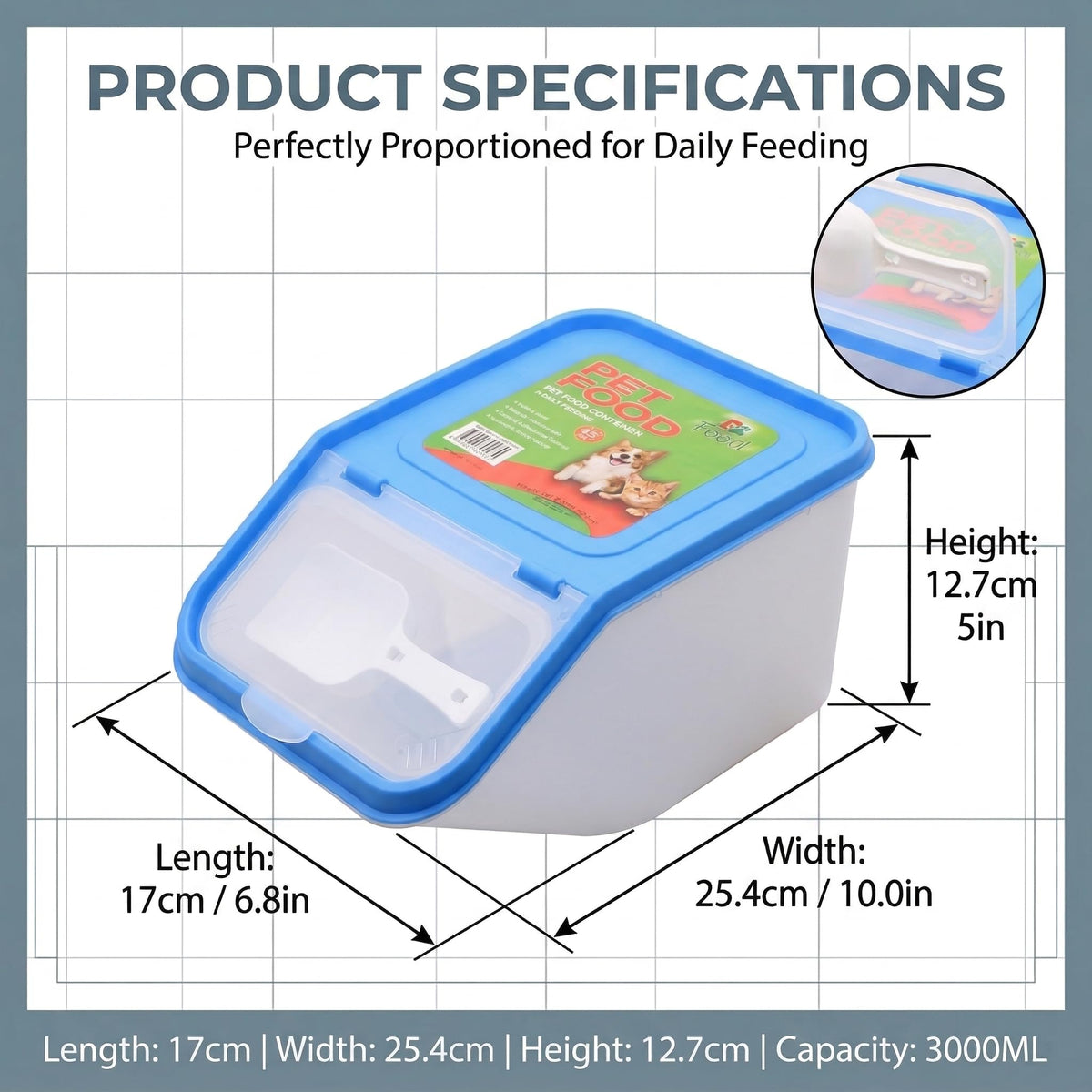 3-Pack Airtight Pet Food Storage Container Set with Scoop M851580
