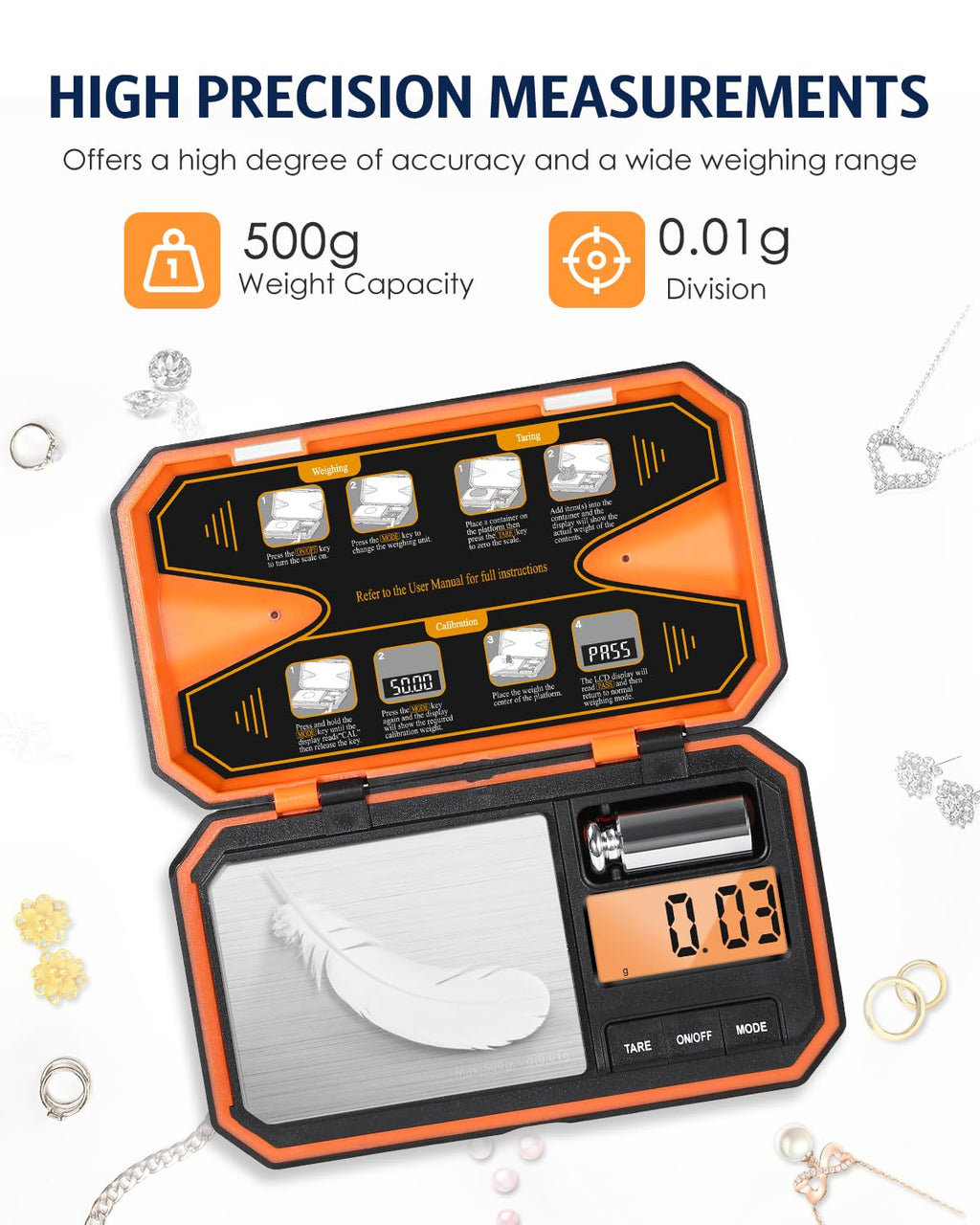 Digital Pocket Scale 500g x 0.01g Z51642