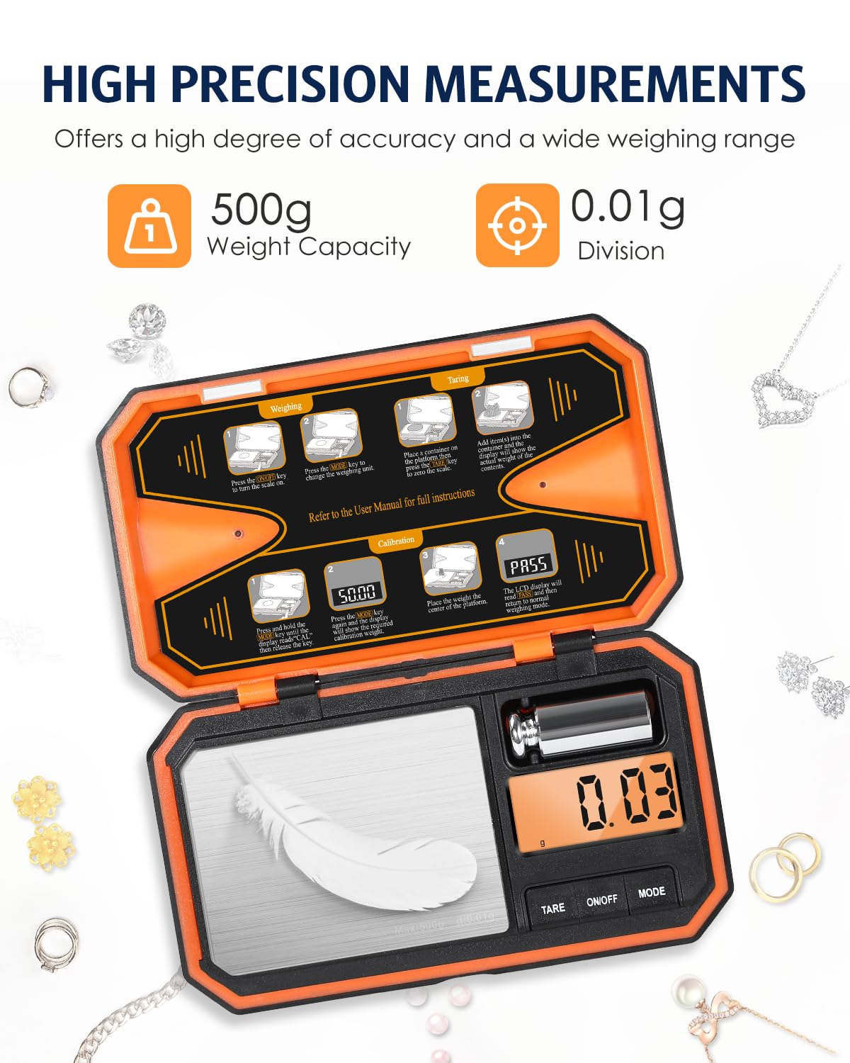 Digital Pocket Scale 500g x 0.01g Z51642
