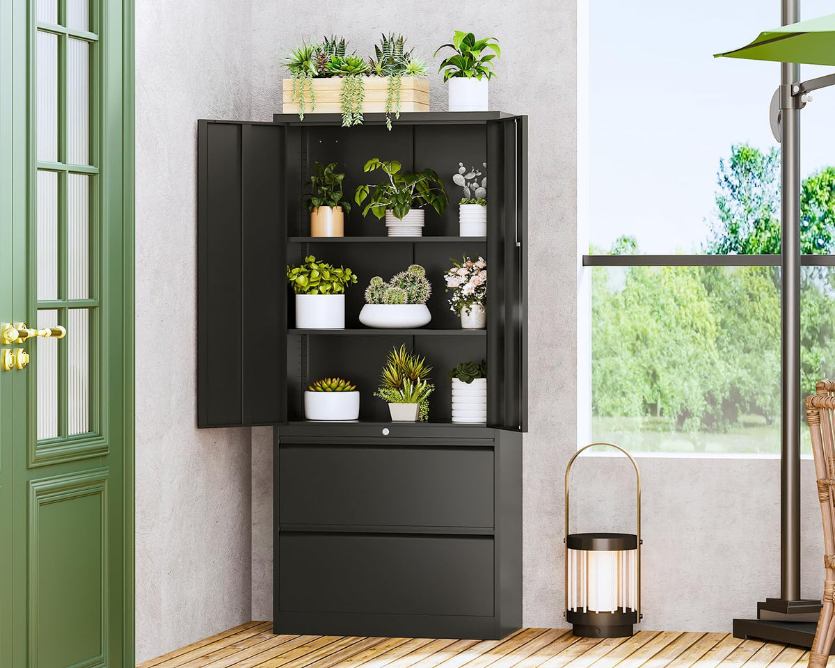 Metal 2 Drawer File Cabinet with Lock N169