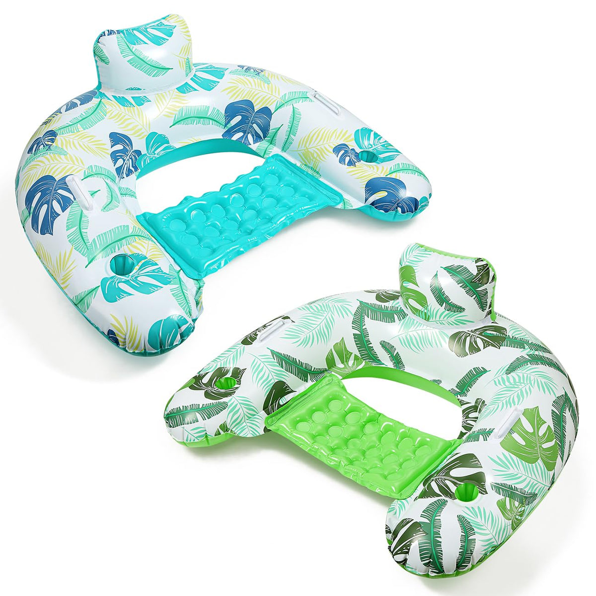 2 Pack Inflatable Pool Float Chair with Cup Holder A635