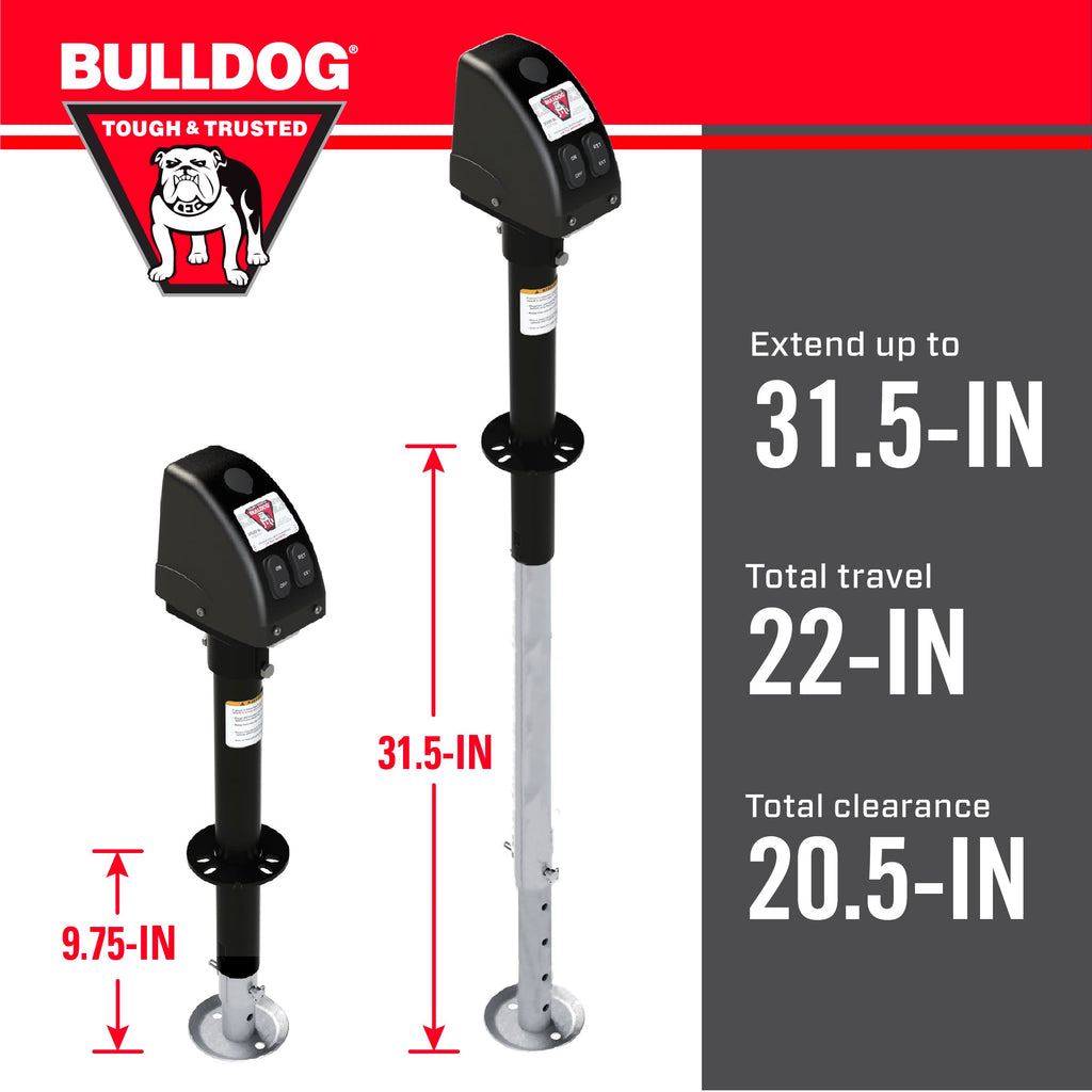 Powered Trailer Jack, A-Frame, 3,500 lbs. Lift Capacity, Bolt-On, 14 Inch Travel K738