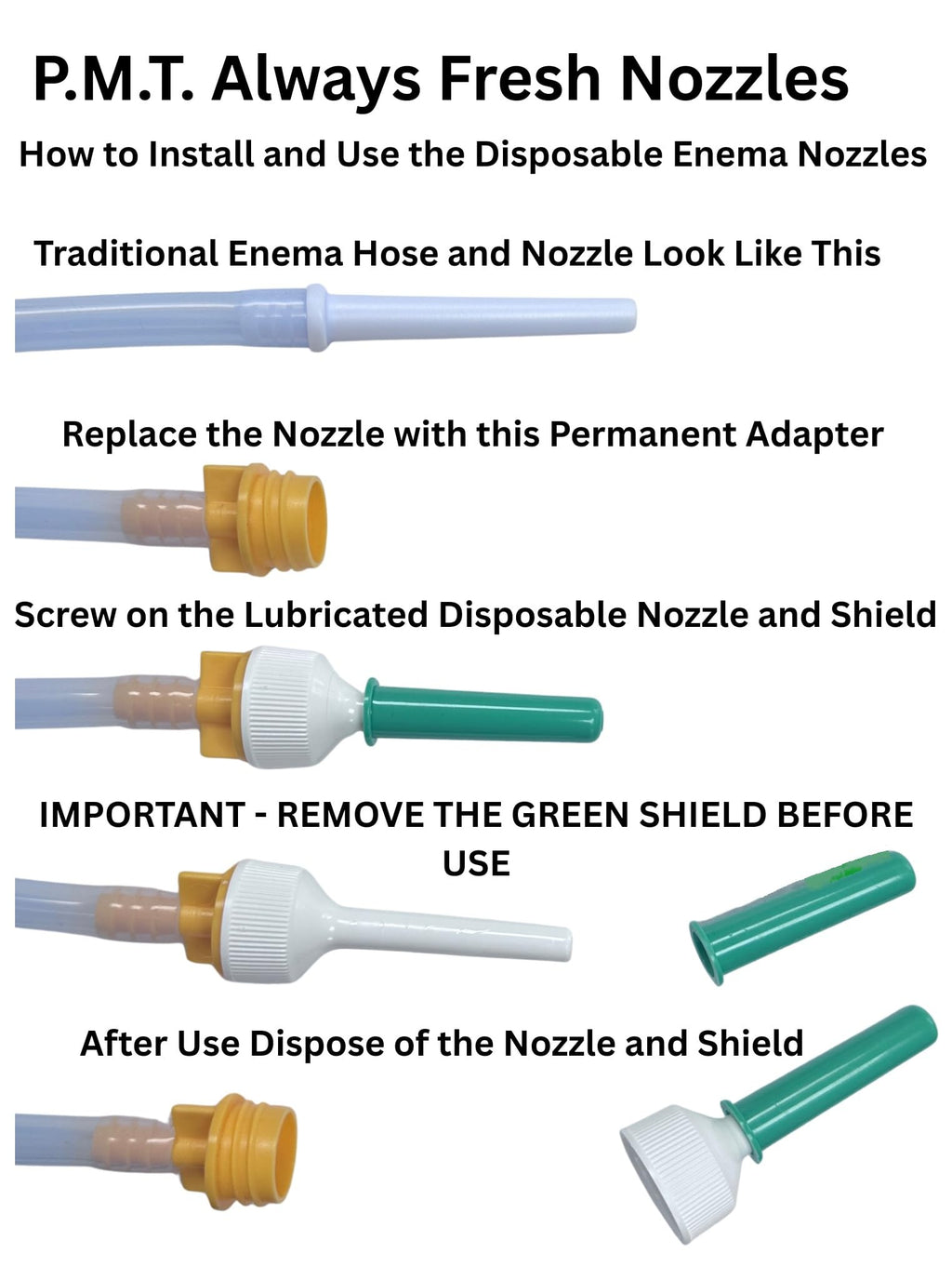 Enema Bag Conversion Kit and 30 Disposable Enema Nozzles I446910