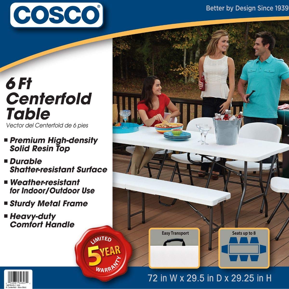 6 Foot Folding Table White K4778